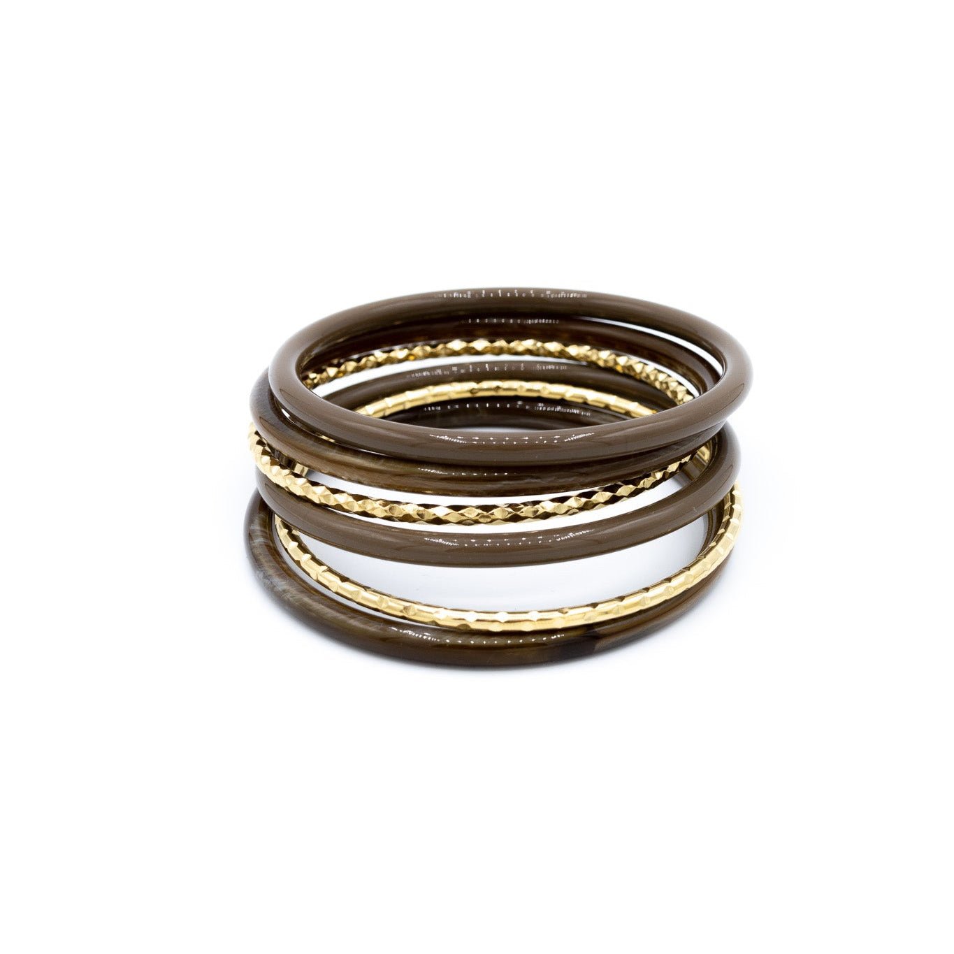 Mocha Gold Bangle Stack - Lunéah