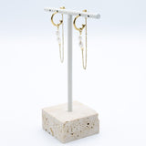 Pearl Drop Chain Earrings - Lunéah