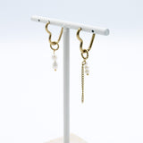 Pearl Heart Chain Earrings - Lunéah